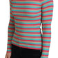 Elegant Striped Silk Crewneck Pullover