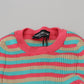 Elegant Striped Silk Crewneck Pullover