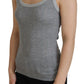 Chic Gray Sleeveless Modal-Cotton Top