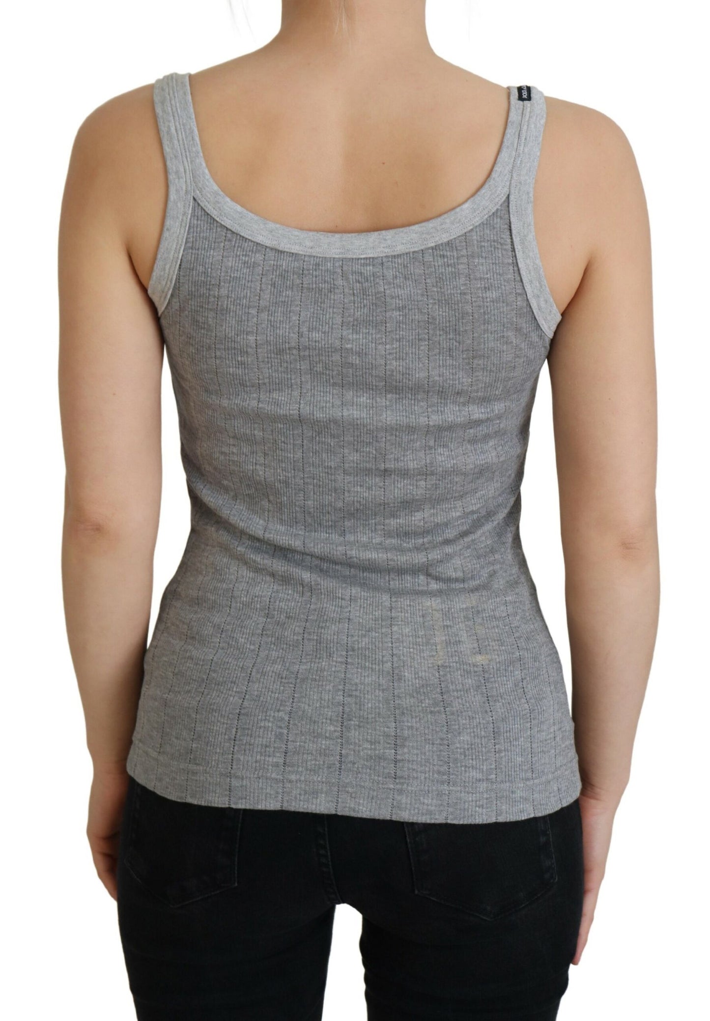 Chic Gray Sleeveless Modal-Cotton Top