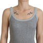 Chic Gray Sleeveless Modal-Cotton Top