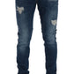 Chic Slim Fit Blue Distressed Jeans