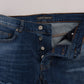 Chic Slim Fit Blue Distressed Jeans