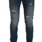 Svelte Italian Denim - Slim Fit Blue Jeans