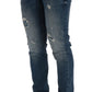 Svelte Italian Denim - Slim Fit Blue Jeans