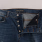 Svelte Italian Denim - Slim Fit Blue Jeans