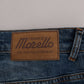 Svelte Italian Denim - Slim Fit Blue Jeans