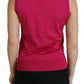 Chic Pink Silk Sleeveless Tank Top Vest