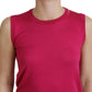 Chic Pink Silk Sleeveless Tank Top Vest