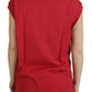 Elegant Red Sleeveless Cotton Tank Top