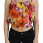 Floral Elegance Sleeveless Cropped Top