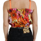 Floral Elegance Sleeveless Cropped Top