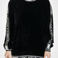 Elegant Silk Blend Velvet Sweater