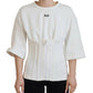 White Corset Stretch Cotton Top T-shirt