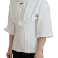 White Corset Stretch Cotton Top T-shirt