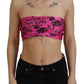 Chic Pink Newspaper Print Cropped Top