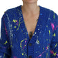 Elegant Multicolor Splash Mohair Cardigan