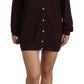 Chic Maroon V-Neck Wool Cardigan