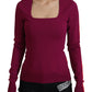 Multicolor Square Neck Pullover Sweater