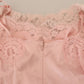 Elegant Sheer Lace Sleeveless Blouse in Pink