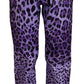 Elegant High Waist Straight Purple Pants