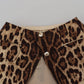 High Waist Leopard Mini Skirt