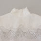 Elegant White Lace Trim Cotton Blouse