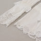 Elegant White Lace Trim Cotton Blouse