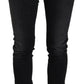 Chic Black Low Waist Straight Leg Jeans