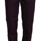 Elegant Tapered Purple Cotton Pants