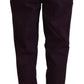 Elegant Tapered Purple Cotton Pants