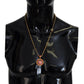 Gold Brass Chain SUPER PIG Pendant Logo Necklace