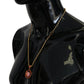 Gold Brass Chain SUPER PIG Pendant Logo Necklace