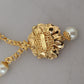 Gold Tone Floral Crystals Pink Embellished Necklace