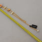 Gold Tone Floral Crystals Pink Embellished Necklace