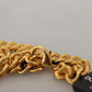 Gold Brass Crystal Logo Fruit Floral Statement Necklace