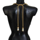 Gold Brass Sicily Crystal Robe Statement Necklace