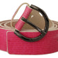 Elegant Pink Leather Fashion Belt