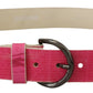 Elegant Pink Leather Fashion Belt