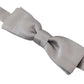 Gray Silk Adjustable Men Neck Papillon Bow Tie