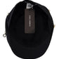 Elegant Black Cotton Newsboy Hat