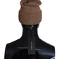 Brown Solid Knitted Fur Ball Winter Beanie Hat