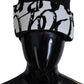 White Printed Nylon Women Winter Beanie Cap Hat