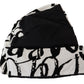 White Printed Nylon Women Winter Beanie Cap Hat