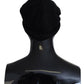 Black Virgin Wool Women Winter Beanie Cap Hat