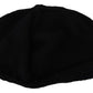 Black Virgin Wool Women Winter Beanie Cap Hat