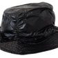 Sleek Black Bucket Cap with Logo Detail