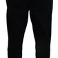 Elegant Black Tapered Wool Trousers