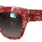 Red DG4231F Lace Acetate Rectangle Shades Sunglasses