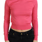 Elegant Pink Cropped Crewneck Sweater